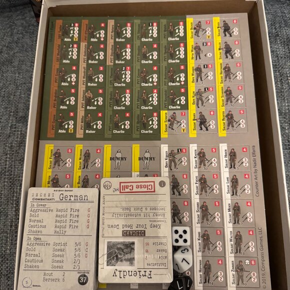 Combat! Volume 1 (open, unpunched, cards in factory seal) Compass Games - Picture 7 of 12